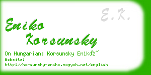 eniko korsunsky business card